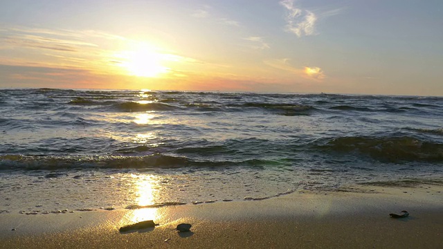 波罗的海海滩的日落视频素材