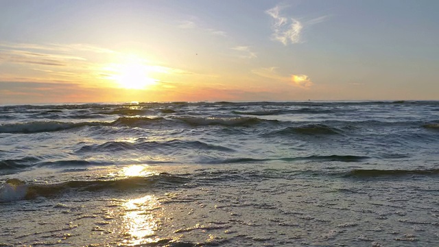 波罗的海海滩的日落视频素材