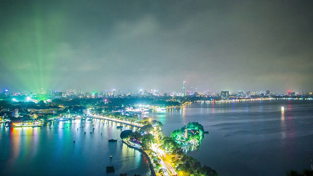 时间流逝——越南河内的夜景视频素材