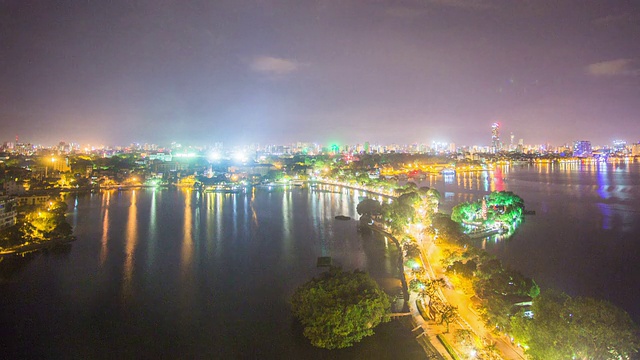 时间流逝——越南河内的夜景视频素材