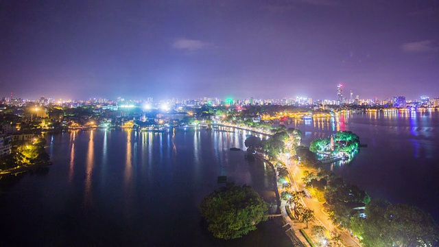 时间流逝——越南河内的夜景视频素材