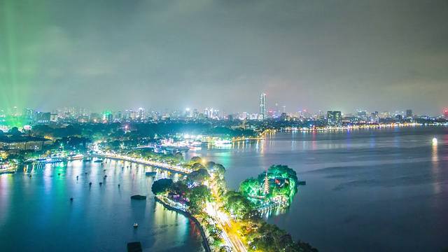 时间流逝——越南河内的夜景视频素材