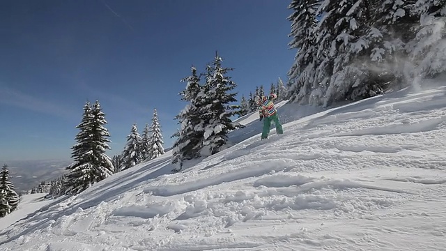 滑雪表演技巧视频素材