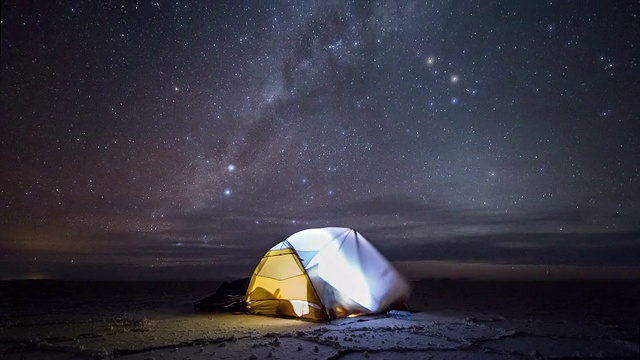 银河/时间旅行(玻利维亚Uyuni Salar De Uyuni)视频素材