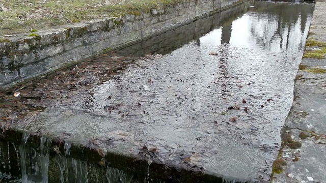 近距离观察从湖中落下的水视频素材