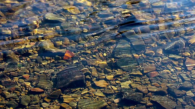 水流和岩石底部视频素材