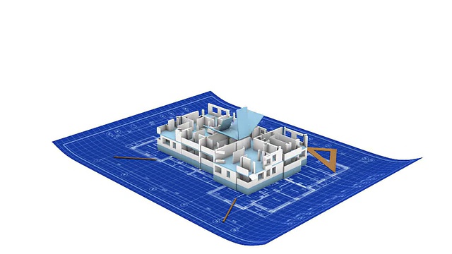 根据图纸建造的多层公寓视频素材