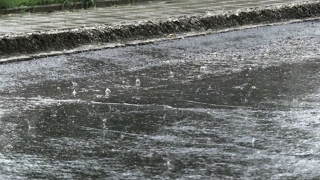 飞溅雨路视频素材