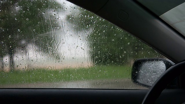 车窗外的雨视频素材