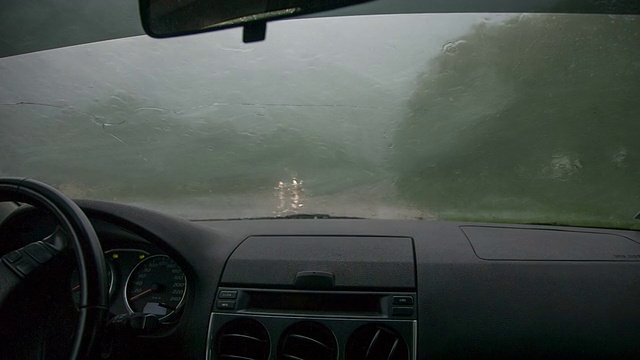 车窗外的雨视频素材