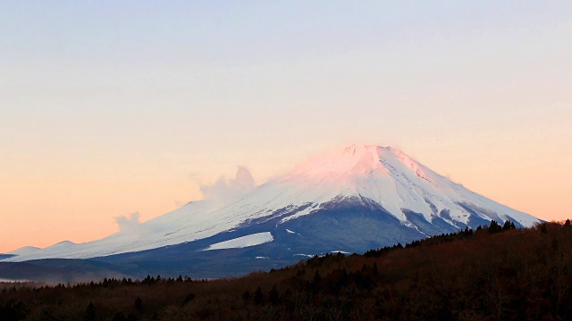 时间流逝黎明日本富士山视频素材