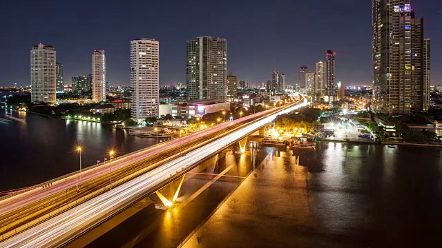 曼谷泰国夜间时间流逝视频素材