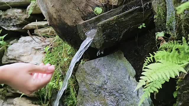 在倒水的时候举起手视频素材