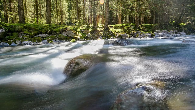 高山河流的流水视频下载