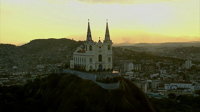 巴西里约热内卢Penha Church鸟瞰图视频素材