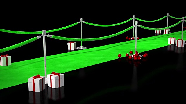 红地毯装饰圣诞节视频素材