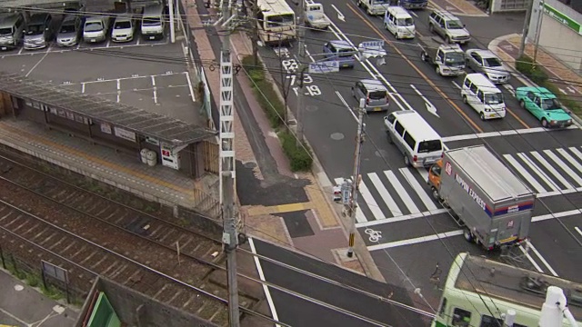 京都的兰登有轨电车线路视频素材