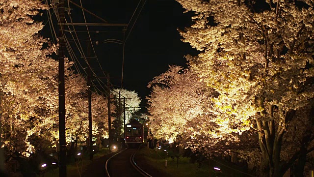 《京都晚间有轨电车线路》视频素材