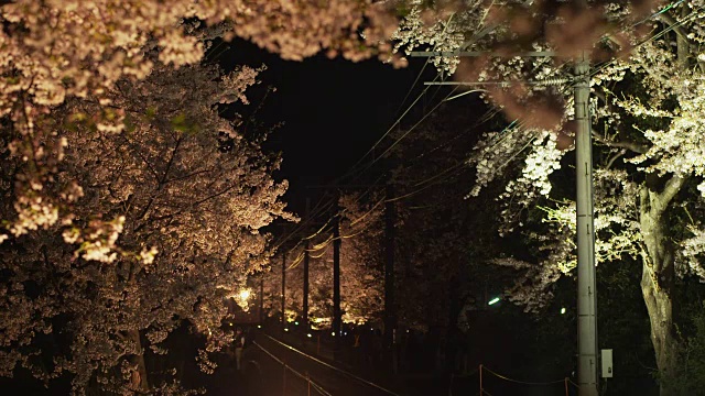 《京都晚间有轨电车线路》视频素材