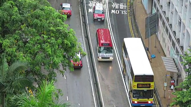 在香港的巴士和的士视频素材