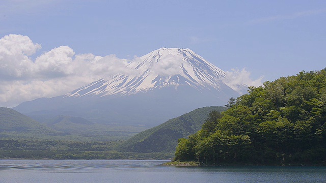 富士山和元津湖，山梨县，日本视频下载