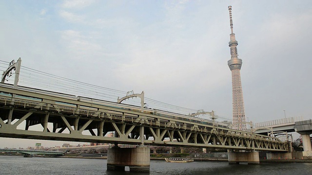 从Sumida河看东京天空树视频素材