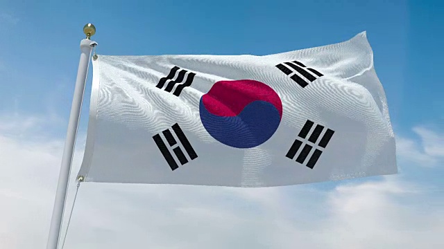 韩国国旗视频素材