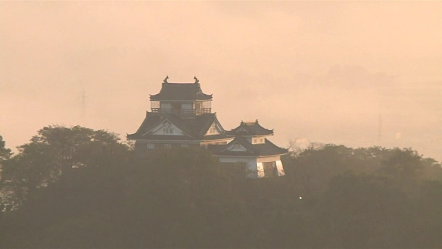 越前小野城堡的外墙。视频素材