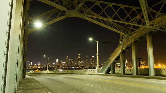 洛杉矶市中心的夜景视频下载