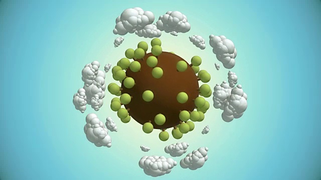 卡通星球与树和飞行的云视频下载