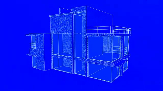 房子蓝印视频素材