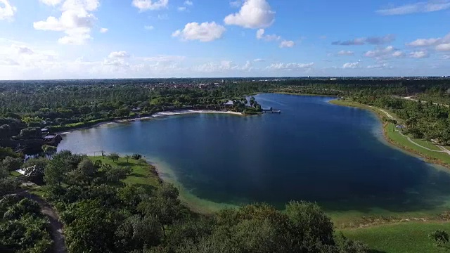 空中的佛罗里达湖和地平线视频素材