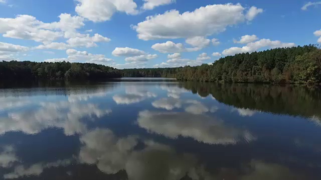 空中显示的反射山湖视频下载