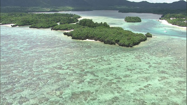 珊瑚礁，石垣岛，冲绳县，航拍视频素材