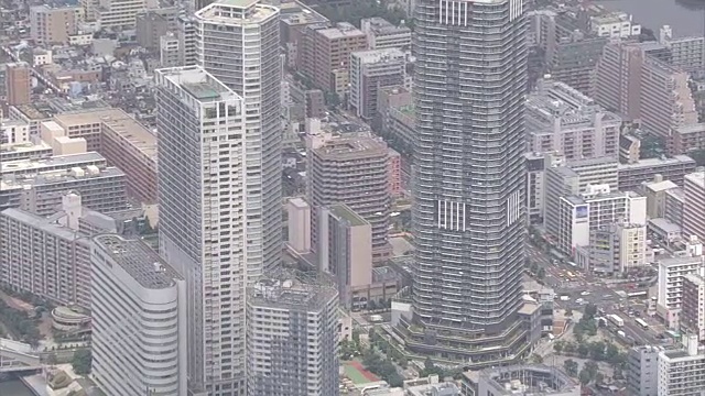 空中，东京Kachidoki地区的城镇景观视频素材