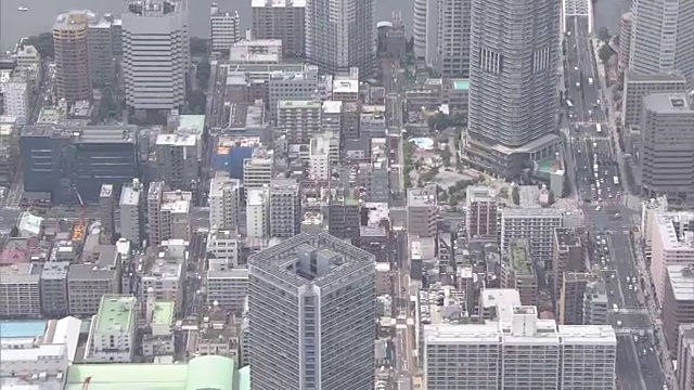 空中，东京Kachidoki地区的城镇景观视频素材