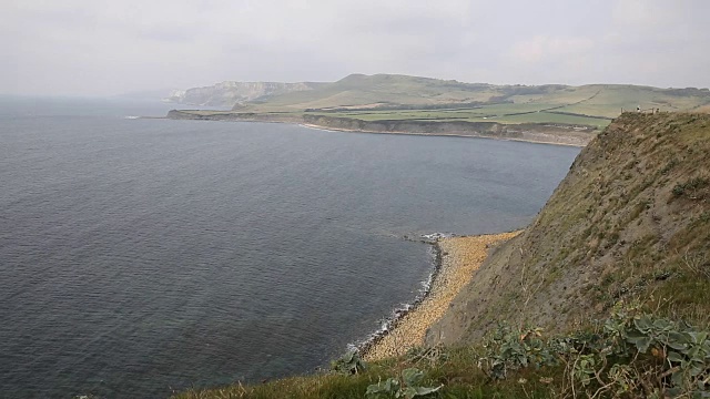 多塞特海岸，位于英国卢沃斯湾以东的金默里奇湾视频素材