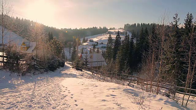 冬天的风景。视频素材