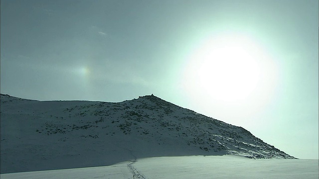 在北海道，冬季的大榭山火山群视频素材