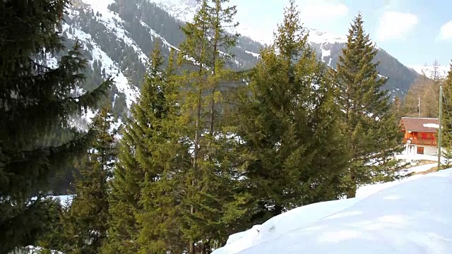 山景城，靠近Les Hauderes村，视频素材