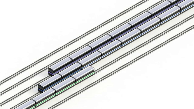火车进进出出的等距视图视频下载