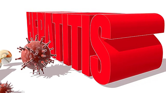 红肝炎字、病毒模型及注射器视频素材