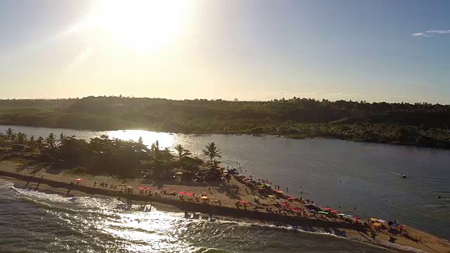 巴西海岸线鸟瞰图视频素材