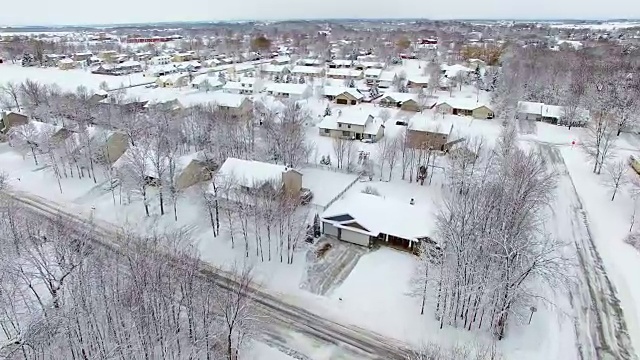 美国小镇刚刚下起暴风雪视频素材