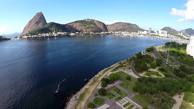 鸟瞰图Pão de Açucar和博塔佛戈湾在里约热内卢de里约热内卢，巴西视频素材