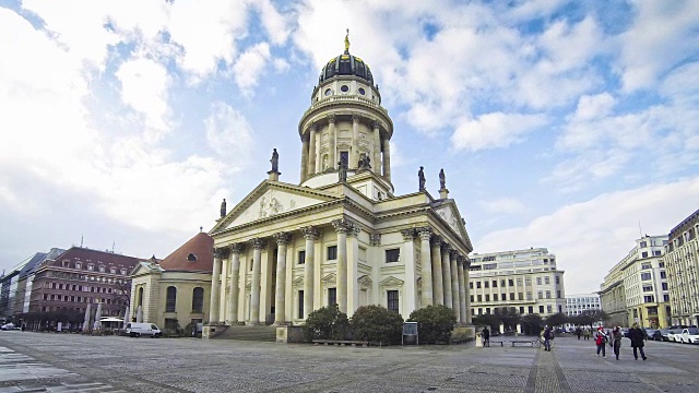 柏林宪兵市场广场。法国大教堂(Franzosischer Dom)视频素材