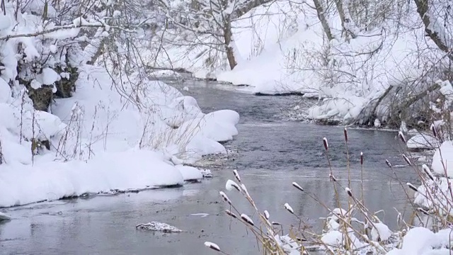 维胡拉湖上的雪视频素材