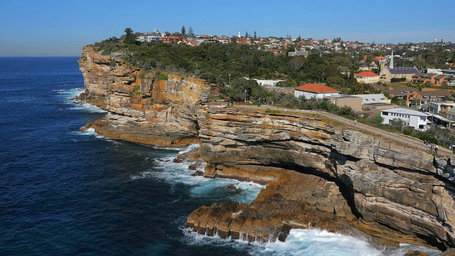 The Gap lookout, South Head, Sydney (4K/超高清到高清)视频素材