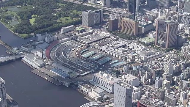 AERIAL，筑地鱼市，东京视频素材