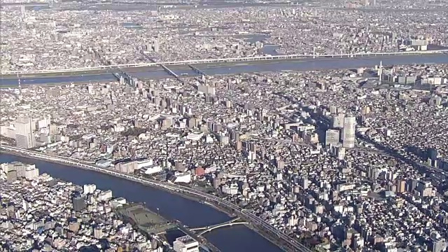 空中，东京城景北仙州地区视频素材